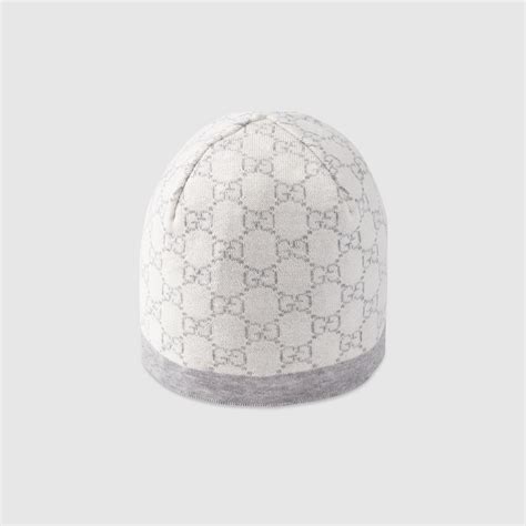 gucci baby cap|White And Grey GG Wool Baby Pattern Hat .